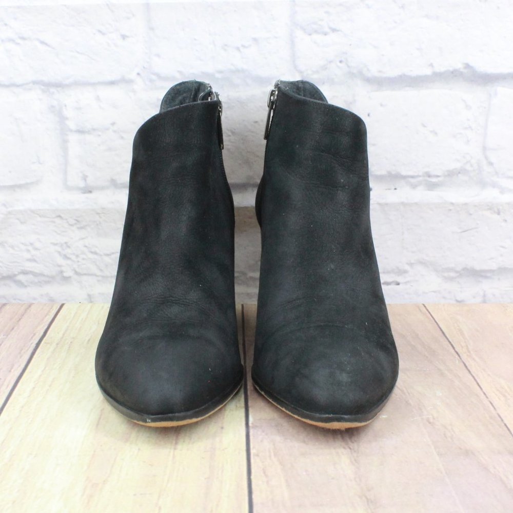 Vince Camuto Kathrina Black Suede Side Zip Ankle Heeled Boots Size 7.5 M - Picture 4 of 10